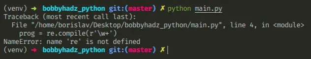 nameerror 名称 re 未定义