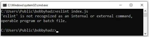 eslint 未被识别为内部或外部命令