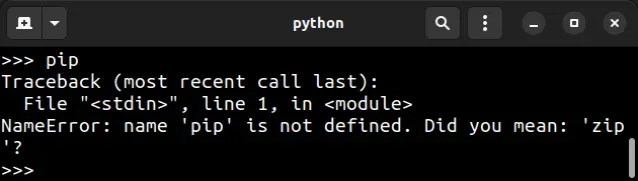 nameerror 名称 pip 未安装