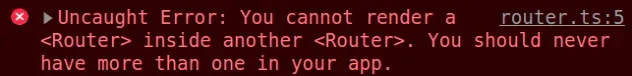 您不能在另一个路由器内渲染路由器