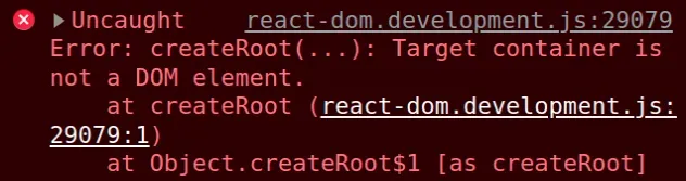 createroot 目标容器不是 dom 元素
