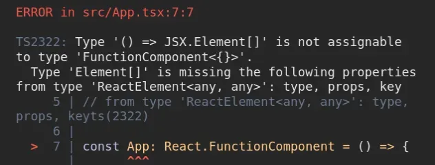 jsx 元素不可分配类型函数组件