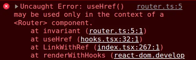 usehref 只能在路由器组件的上下文中使用
