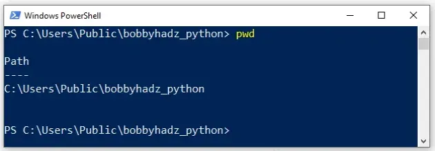 Windows powershell pwd命令