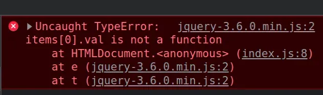 jquery val is not a function 错误